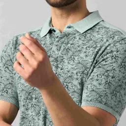 Club York Pista Green Regular Fit Printed Polo T-Shirt image 5