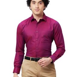 Raymond Red Cotton Slim Fit Shirt-picture-27