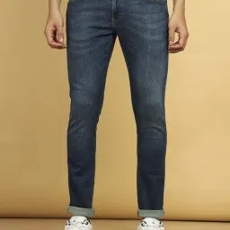 Wrangler Dark Blue Cotton Skinny Fit Jeans-picture-24