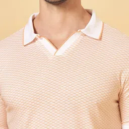 Byford by Pantaloons Coral Slim Fit Self Pattern Polo T-Shirt image 5