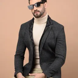 Crimsoune Club Grey Regular Fit Printed Blazer-picture-27