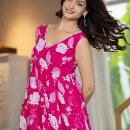 NWH Pink Viscose Rayon Dresses image 2