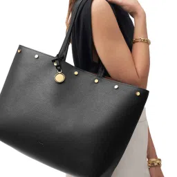 Fossil Jessie Black Medium Leather Tote Bag image 5