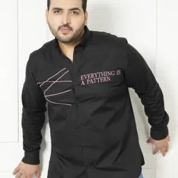 LASTINCH Black Cotton Regular Fit Embroidery Casual Shirt-picture-33