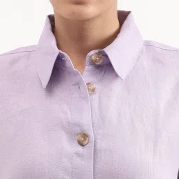 United Colors of Benetton Lavender Linen Regular Fit Shirt image 5