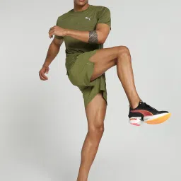 Puma Olive Melange Regular Fit Running Sports T-Shirt image 5