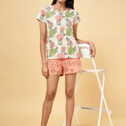 Dreamz by Pantaloons Peach Cotton Printed Shorts image 4