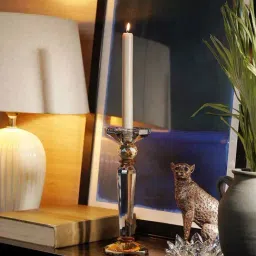 Pure Home and Living Brown and Grey Textured Single Candle Holders-picture-44