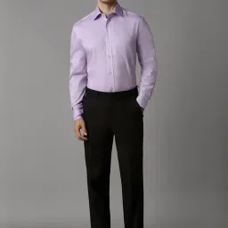 Louis Philippe Purple Cotton Regular Fit Texture Shirt image 5
