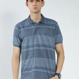 Monte Carlo Blue Regular Fit Striped Polo T-Shirt-picture-17