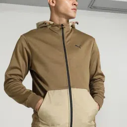 Puma Chocolate Chip Regular Fit Colour Block Hooded Sweatshirt-image-49