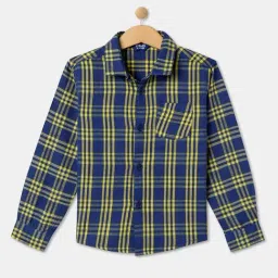 R&B Kids Navy Checked Regular Fit Shirt-picture-33