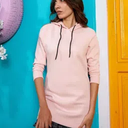 Campus Sutra Pink Regular Fit Hoodie image 4