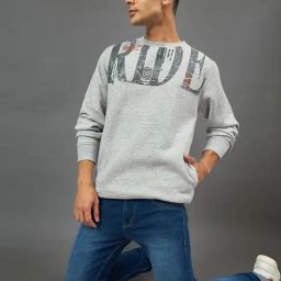 Club York Grey Fleece Regular Fit Print Sweatshirt-picture-11