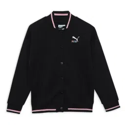 Puma Kids Black Solid Full Sleeves Bomber Jacket-image-81