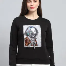 Monte Carlo Black Graphic Print Sweatshirt-image-64