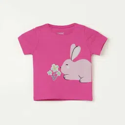Juniors by Lifestyle Fuchsia Pink Cotton Printed T-Shirt-picture-12