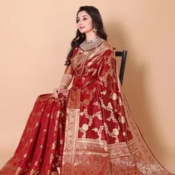 jayant creation Woven Design Zari Banarasi Saree image 2