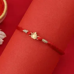 Ornate Jewels Ornate Jewels 925 Silver 18K Gold Plated Little Ganesha Thread Rakhi for Brother-picture-25