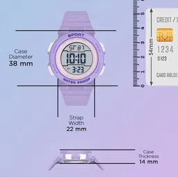 CARLINGTON Unisex Kids Dial & Straps Digital Multi Function Watch Junior 9123 Purple image 3