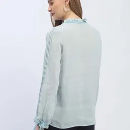 MADAME Blue Printed Shirt image 2