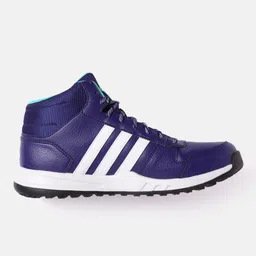 ADIDAS Men Purple & White Perforated Detail Court Glide Non-Marking Mid-Top Running Shoes image 2