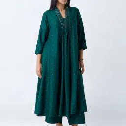 Diza by Westside Green Embellished A-Line Kurta-image-92