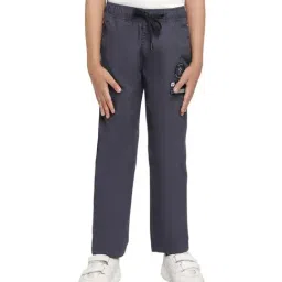 Octave Kids Air Force Blue Cotton Printed Trackpants-image-6