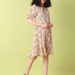 V-Mart Women Floral Printed  A-Line Dress image 4
