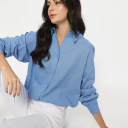 Madame Cobalt Blue Regular Fit Shirt image 5