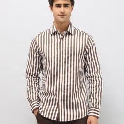 U.S. Polo Assn. Brown Cotton Regular Fit Striped Shirt-picture-44