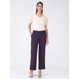 SALT Attire Purple Striped Trousers image 4