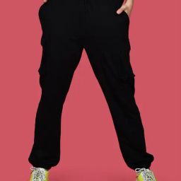 zink london zink Z Black Blended Regular Fit High Rise Joggers-picture-44