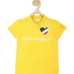 Peter England Kids Yellow Embellished Polo T-Shirt-picture-24