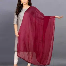 APNISHA Maroon Plain Dupatta-picture-44