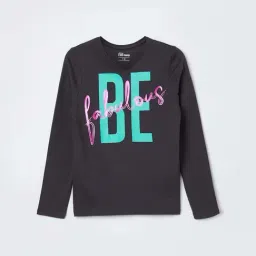 Fame Forever by Lifestyle Kids Charcoal Black Cotton Printed Full Sleeves T-Shirt-picture-14