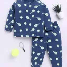 Clt.s Unisex Blue Cotton Graphic Print Night Suits-picture-12