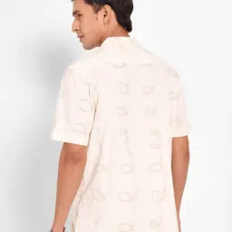 7 Alt By Pantaloons Beige Cotton Slim Fit Printed Shirt image 2