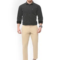 Basics Men Plain Tapered Fit Cotton Trousers image 5