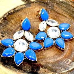 JN HANDICRAFT Women Blue Earrings image 2