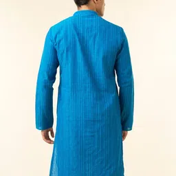 Diwas by Manyavar Men Woven Design Printed Festive Cotton Straight Kurta image 3