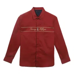 Tommy Hilfiger Kids Sienna Brown Cotton Logo Full Sleeves Shirt-picture-15
