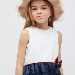 One Friday Girls Self Design Bow Detail Ruffled Peplum Top-picture-25