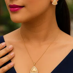 Nilu's Collection Women Rose Gold-Plated American Diamond Stone Studded Jewellery Set image 2