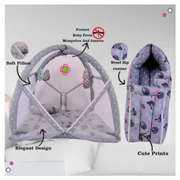 Babytoons Combo of Bedding Set 3 in 1 Carry Bag and Play Gym Mattress Sleeping Bags (Grey, 0-12 Months) image 2