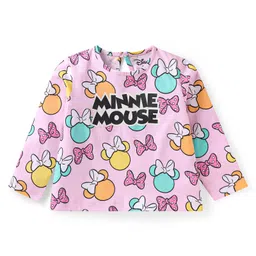 Babyhug Disney Single Jersey Knit Full Sleeves T-Shirts With Minnie Mouse Graphics Pack of 3 - Yellow Pink & Blue image 2