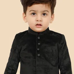 Ethniks Neu-Ron Boys Regular Velvet Kurta with Trousers image 5