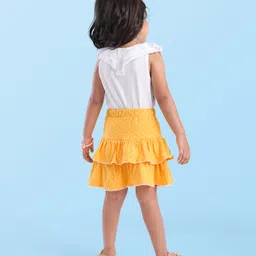 Babyhug Single Jersey Knit Mid Thigh LengthSkirts with Polka Dot Print -Yellow image 4