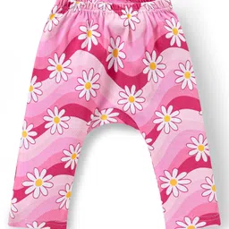 Babyhug Interlock Full Length Diaper Leggings Floral & Strawberry Print Pack of 3 - Multicolour image 4