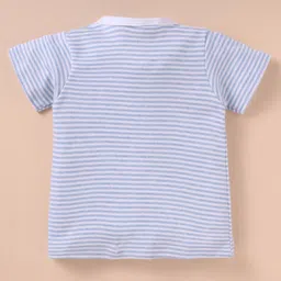 Ben Benny 100% Cotton Interlock Knit Half Sleeves Front Open Jhablas with Airplane & Star Print Pack of 3 - Blue & Purple image 5